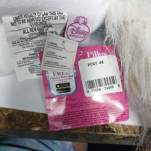 Disney Palace Pets Lg 17" Princess Cinderella Pet Plush Toy White Blue NEW - Picture 6 of 8